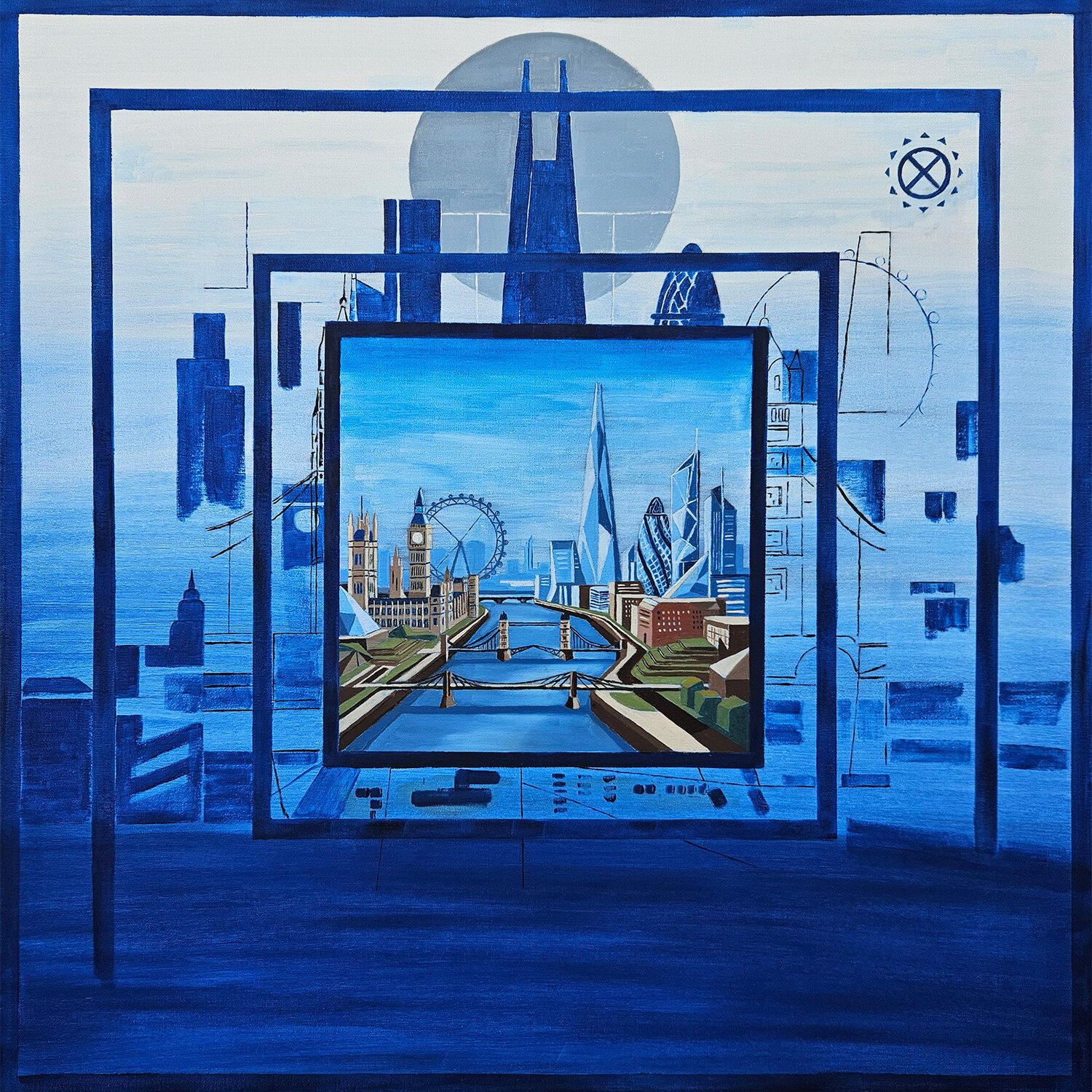 Recursive city Alida Velea Original painting for sale