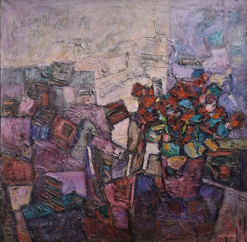 Natura morta cromatica by Domenico Asmone, Painting for Sale on Select
