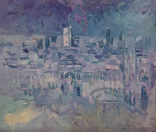 Milano cromatica by Domenico Asmone, Painting for Sale on Select