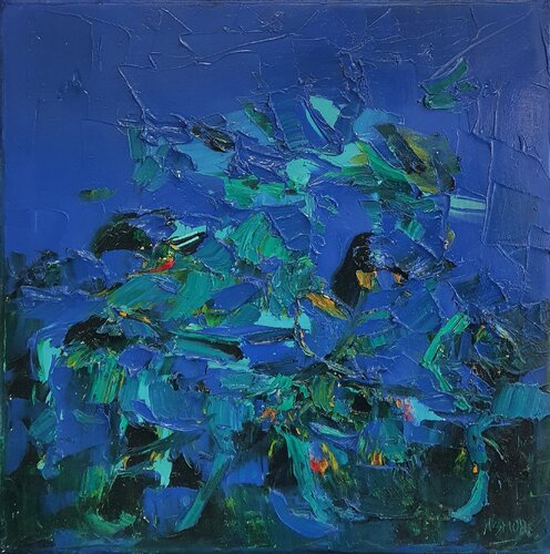 Cromatico notturno mare by Domenico Asmone, Painting for Sale on Select