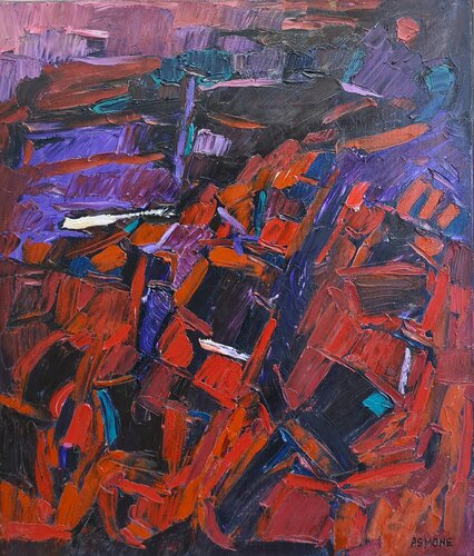 Cromatico rosso by Domenico Asmone, Painting for Sale on Select