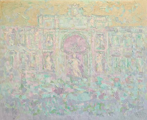 Roma cromatica - Fontana di Trevi by Domenico Asmone, Painting for Sale on Select
