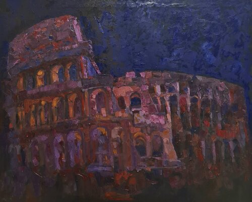 Roma cromatica - Colosseo by Domenico Asmone, Painting for Sale on Select