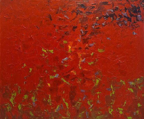 Cromatico rosso (Fase 2) by Domenico Asmone, Painting for Sale on Select
