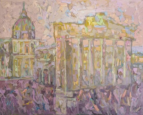 Tramonto cromatico a Roma by Domenico Asmone, Painting for Sale on Select