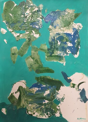 Cromatico verde - il lago by Domenico Asmone, Painting for Sale on Select