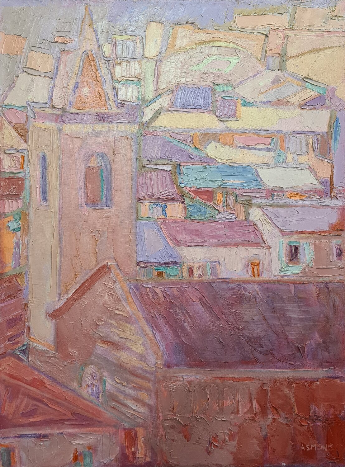 Veduta di Pistoia con S.Giovanni Domenico Asmone Original painting for sale