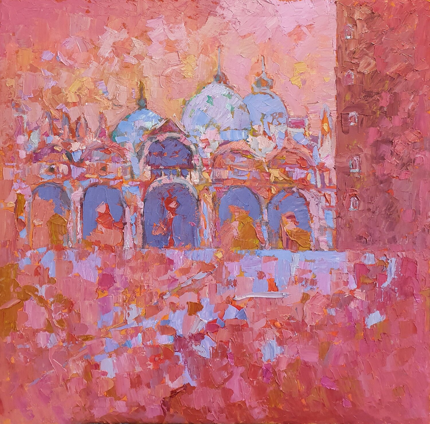 Venezia cromatica (S.Marco) Domenico Asmone Original painting for sale