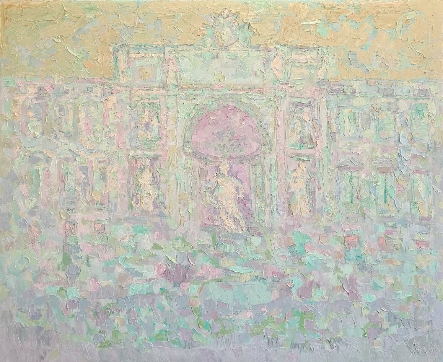 Roma cromatica - Fontana di Trevi Domenico Asmone Original painting for sale