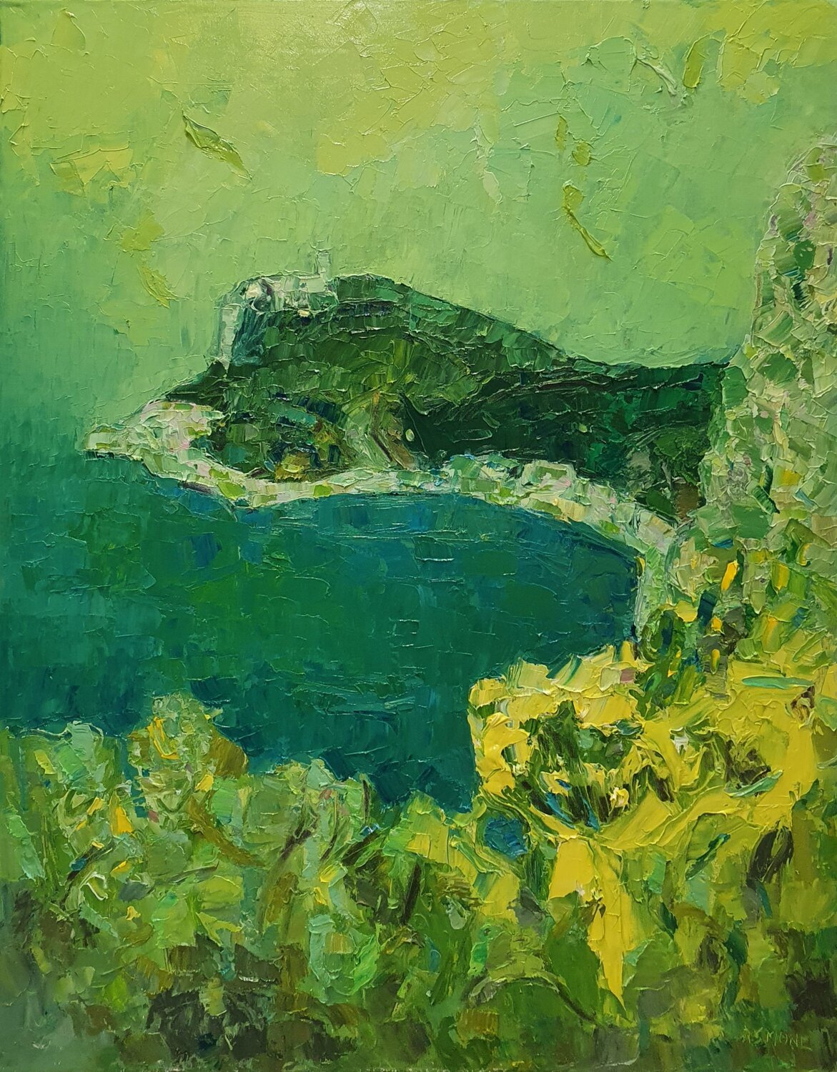 Liguria cromatica - Noli Domenico Asmone Original painting for sale