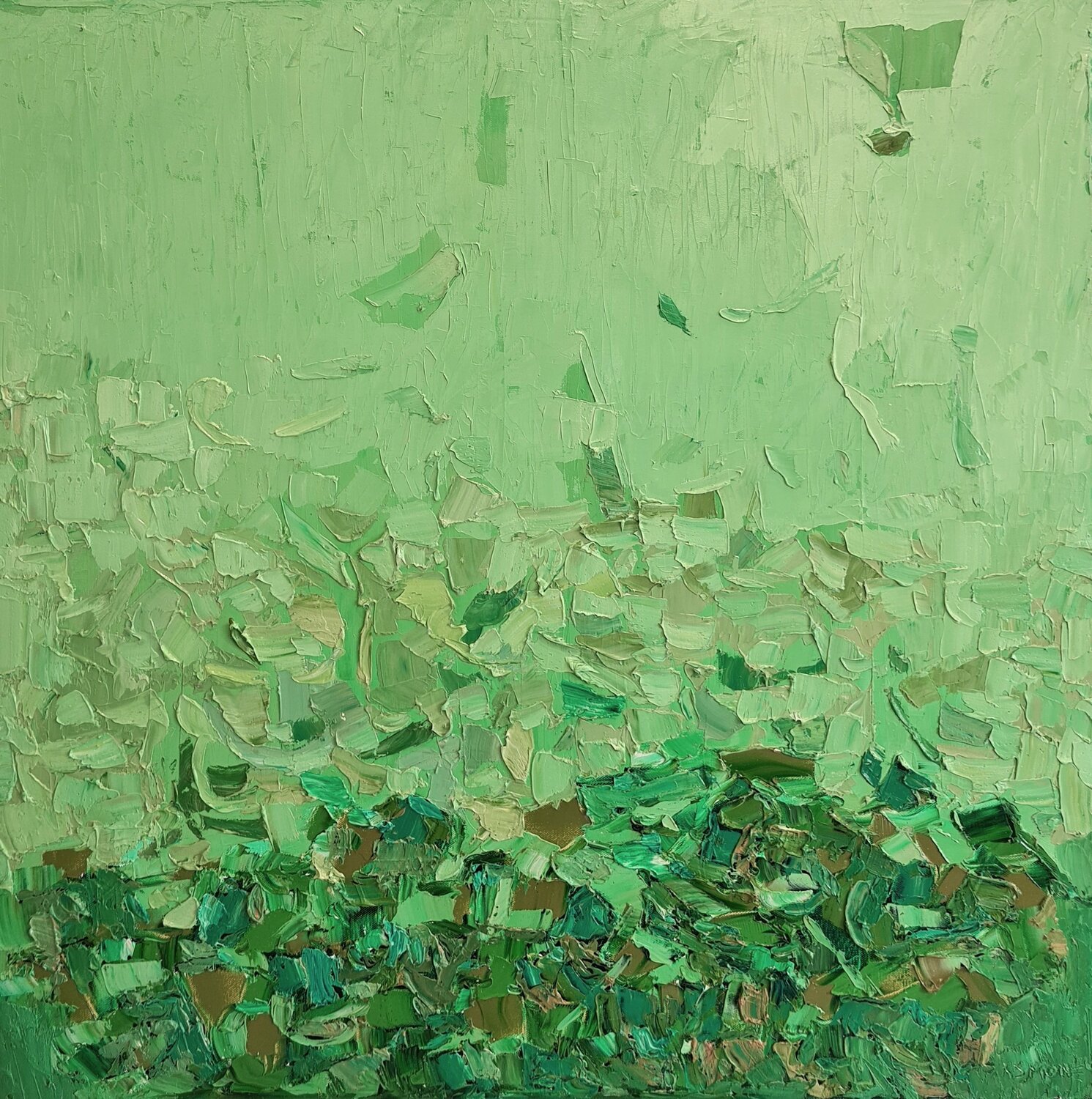 Cromatico verde Domenico Asmone Original painting for sale