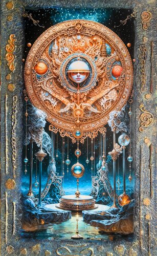 Chronicles of the Celestial Oracle — from the series “Dialogues with Eternity” von Annael Grey, Malerei kaufen auf Select