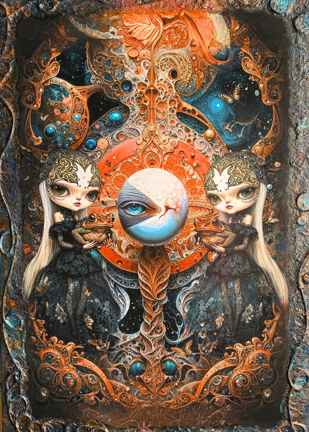 Dialogues with Eternity. Guardians of Mirrored Knowledge Annael Grey Originalgemälde zu verkaufen