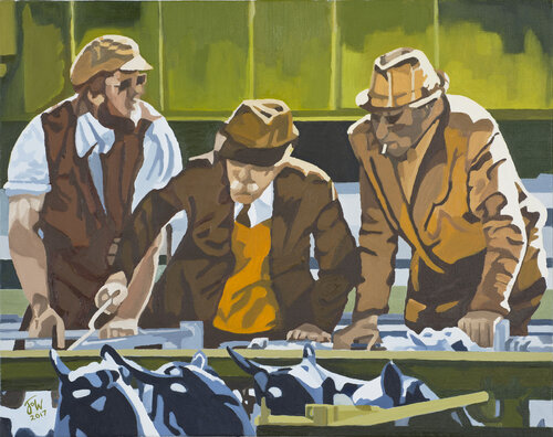 Three farmers by Jo Willis, Painting for Sale on Select