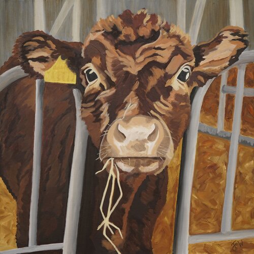 Breakfast anyone? Trenchmore calf by Jo Willis, Painting for Sale on Select