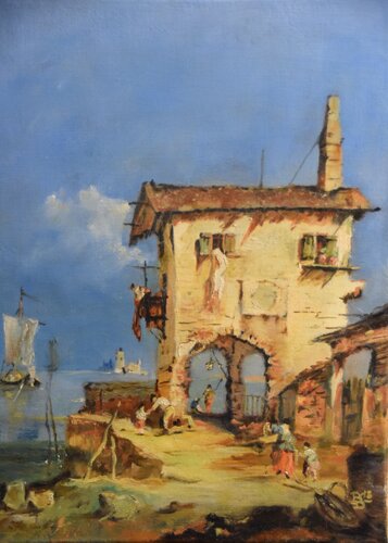 Capriccio nach Guardi by Birger Dicke, Painting for Sale on Select
