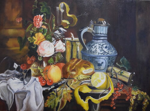 Stillleben nach de Heem by Birger Dicke, Painting for Sale on Select