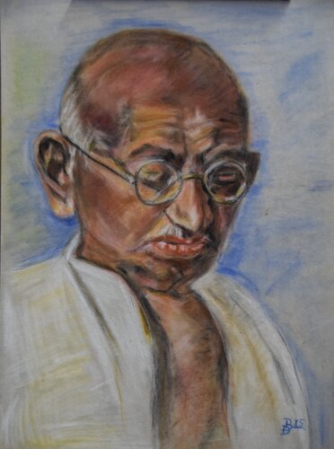 Ghandi by Birger Dicke, Painting for Sale on Select
