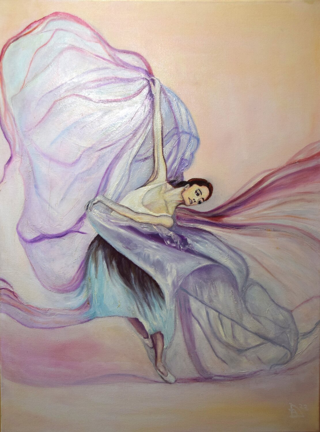 Pretty Ballerina Birger Dicke Original painting for sale