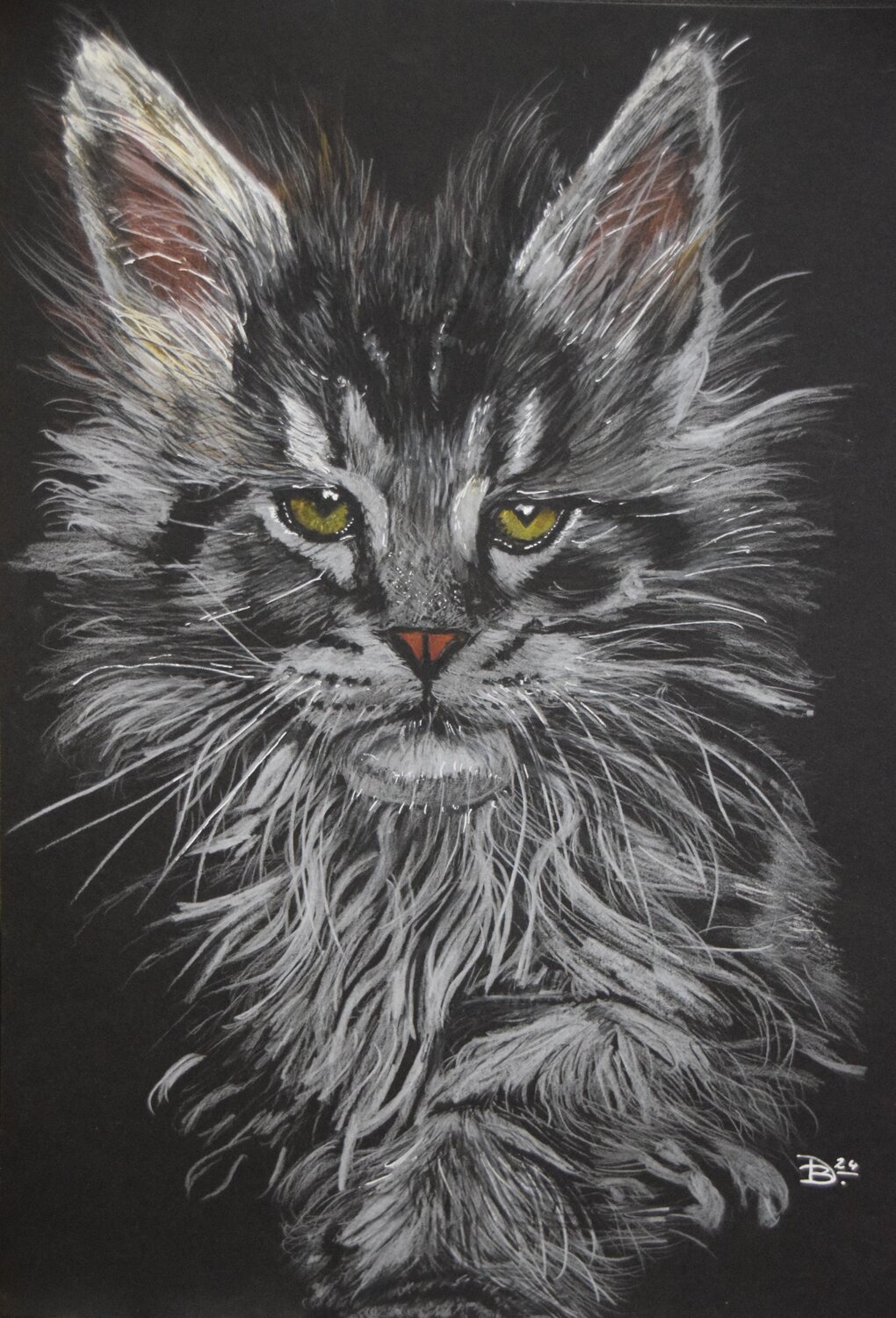 Maine Coon Kater Birger Dicke Original painting for sale