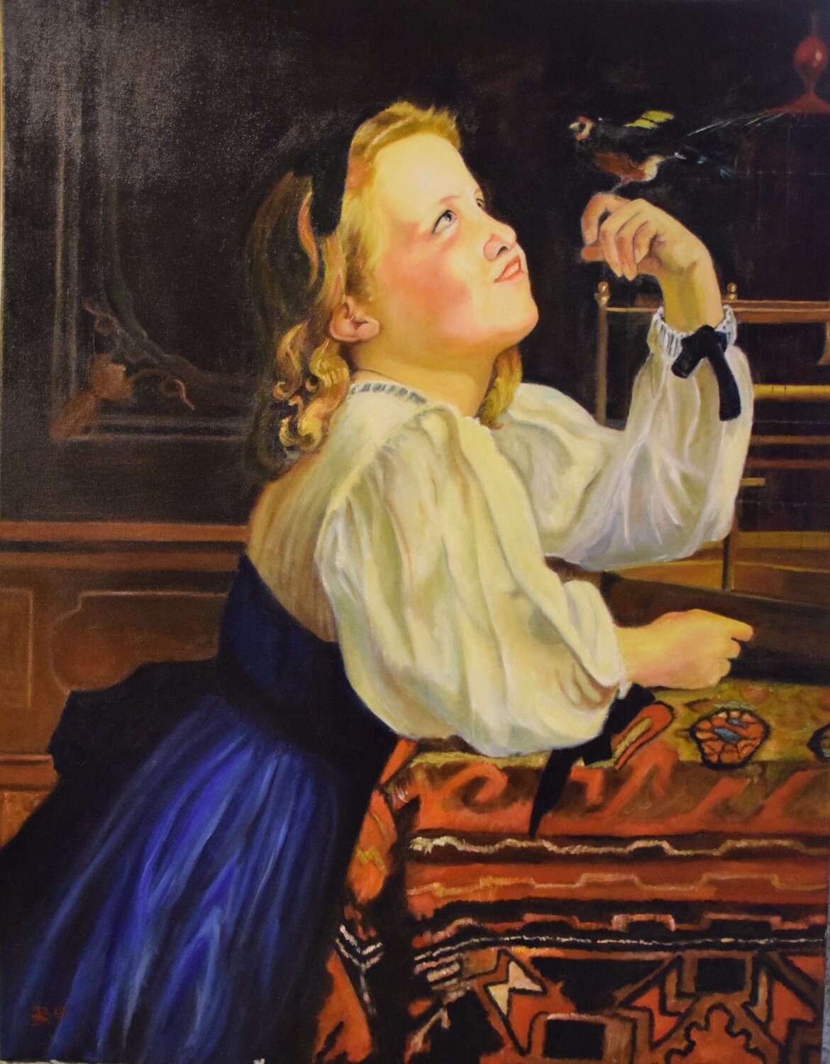 Loiseu Cheri nach Bouguereau Birger Dicke Original painting for sale