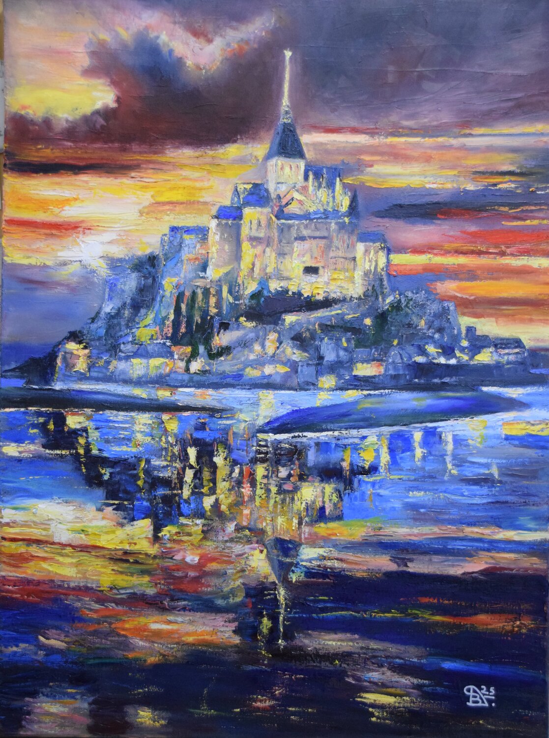 Mont Saint Michel Birger Dicke Original painting for sale