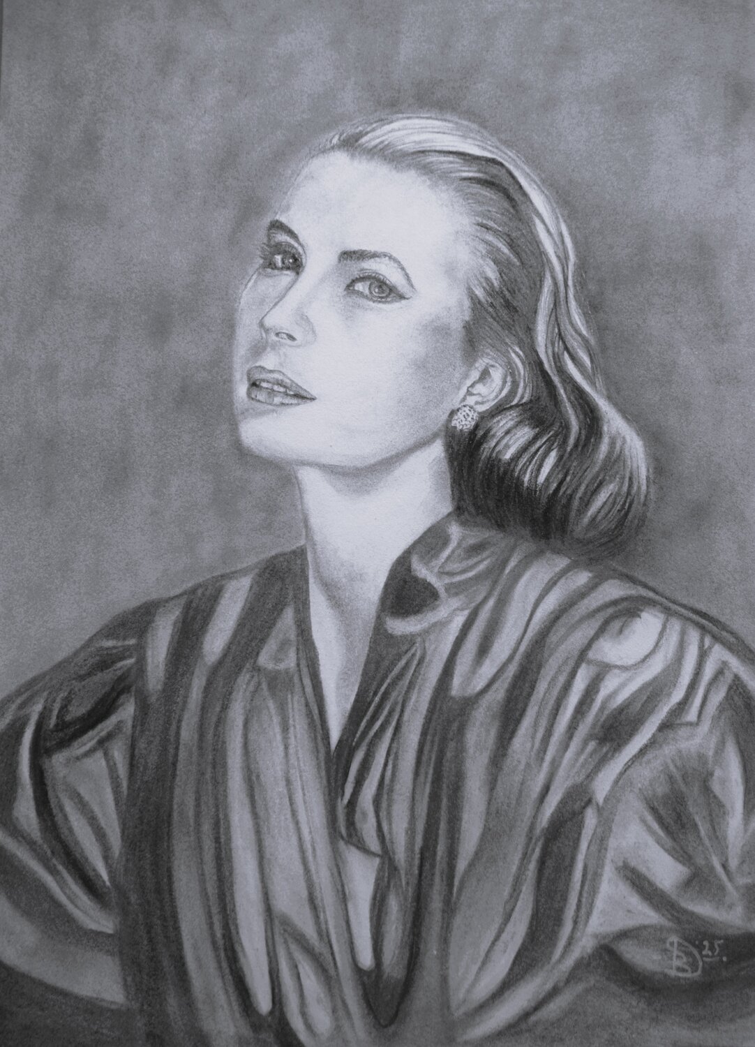 Die Schauspielerin Grace Kelly 1956 Birger Dicke Drawing for sale