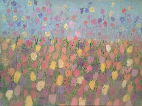 Field of Flowers by Alison Adams, Painting for Sale on Select