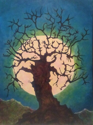Full Moon by Alison Adams, Painting for Sale on Select