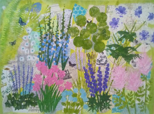English Country Garden by Alison Adams, Painting for Sale on Select
