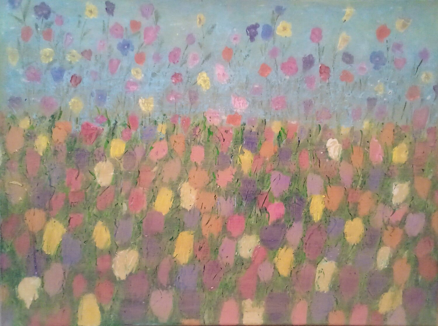 Field of Flowers Alison Adams Original painting for sale