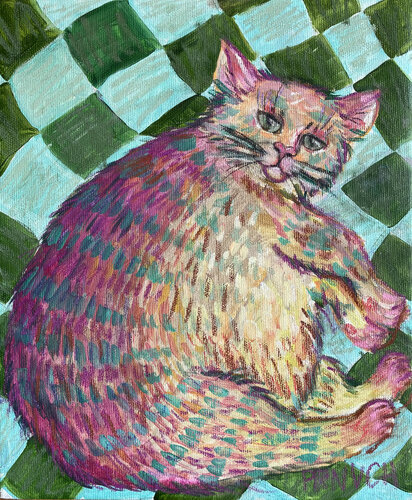 The Cat Who Owns the Room von Alona Parnevich, Malerei kaufen auf Select