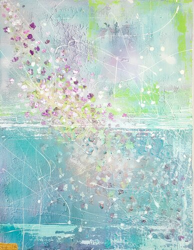 RAIN OF FLOWERS by Art of K - Kathleen Simon, Painting for Sale on Select