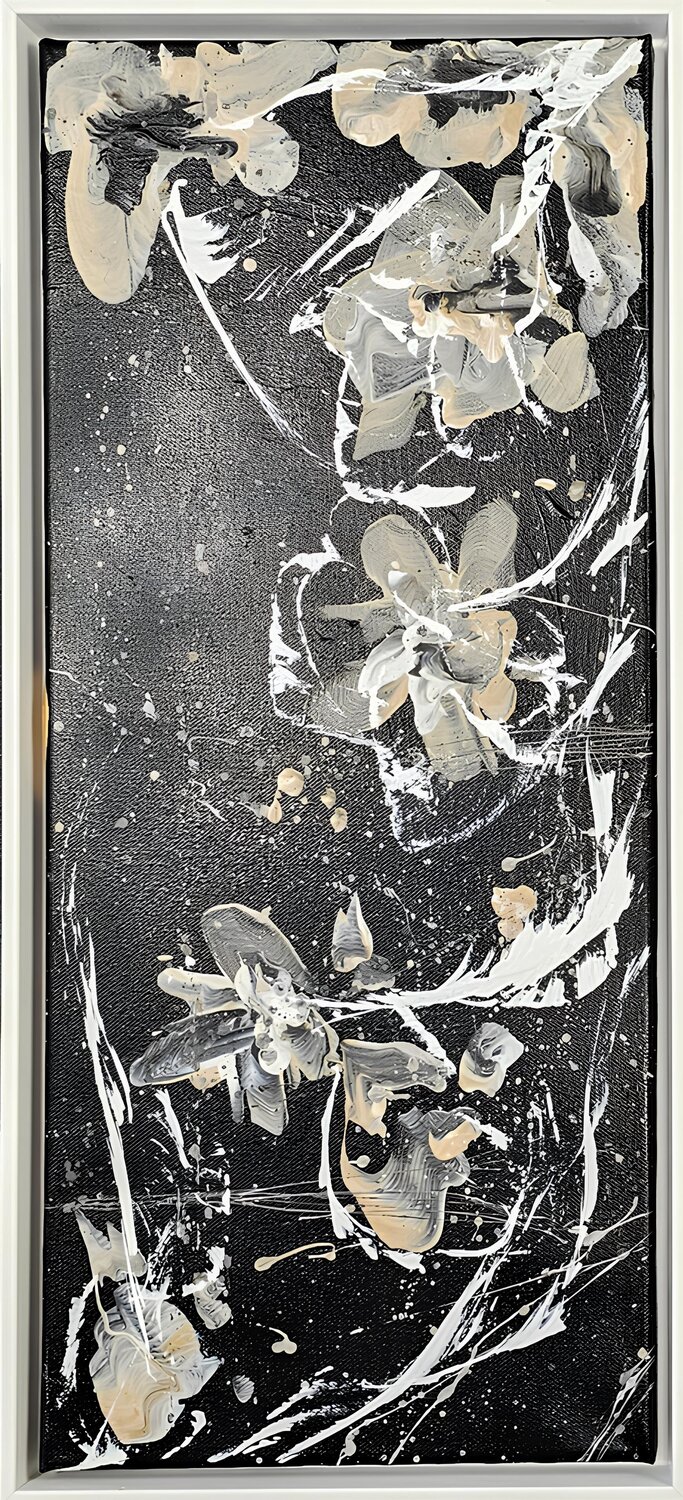 NIGHT FLOWERS - 2er Set Art of K - Kathleen Simon Original painting for sale