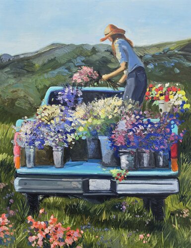 Floral Journey by Gulshaba Abbasova, Painting for Sale on Select