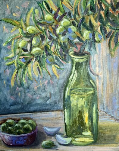 Still Life with Olives by Gulshaba Abbasova, Painting for Sale on Select