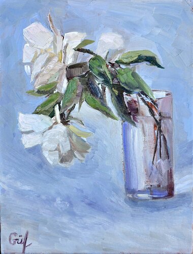 White Blossom by Gulshaba Abbasova, Painting for Sale on Select