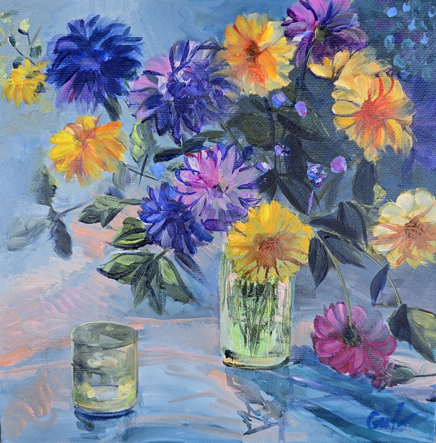 Garden Light: wild Flowers Gulshaba Abbasova Original painting for sale