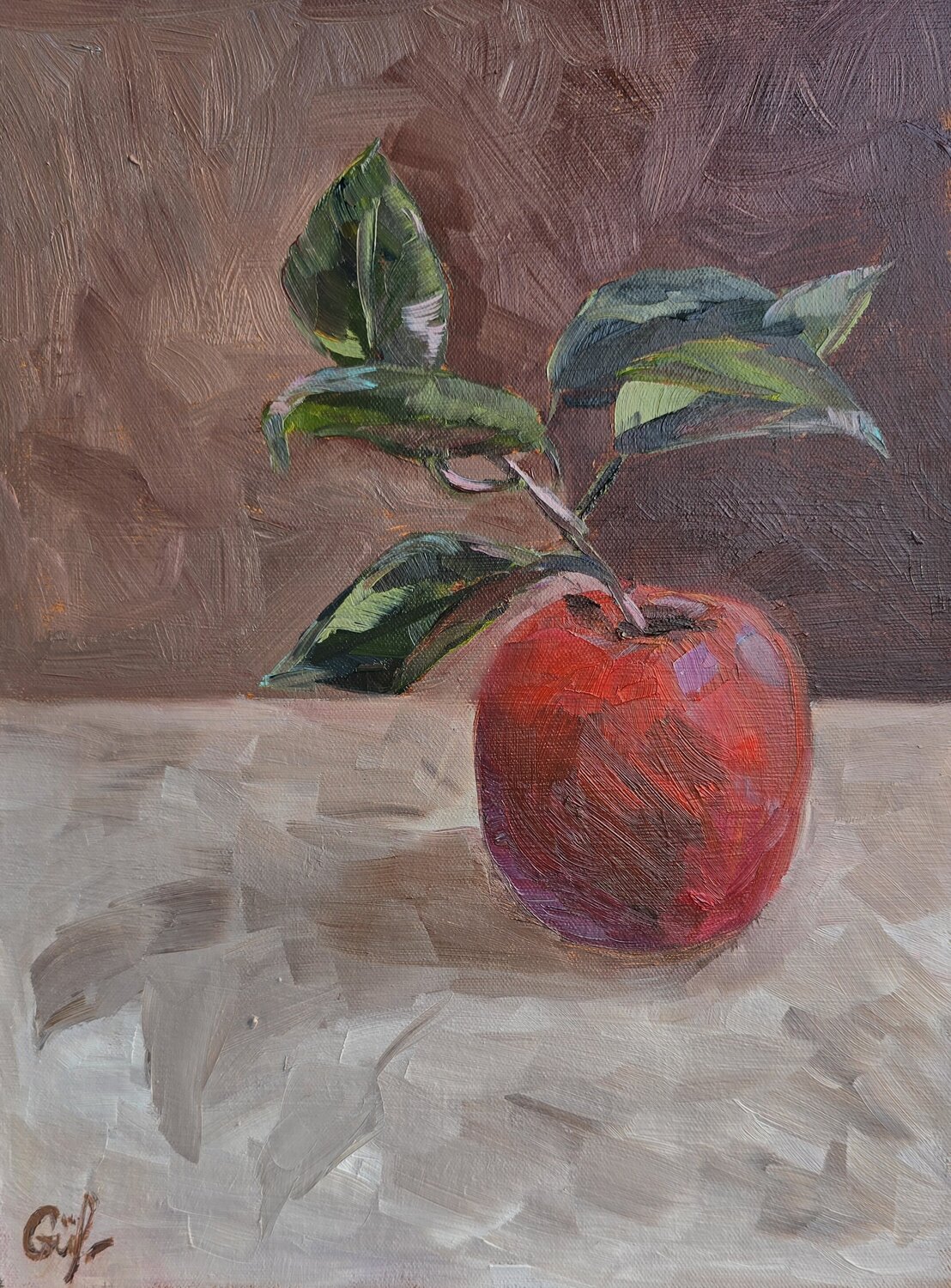 Crimson Apple Gulshaba Abbasova Original painting for sale