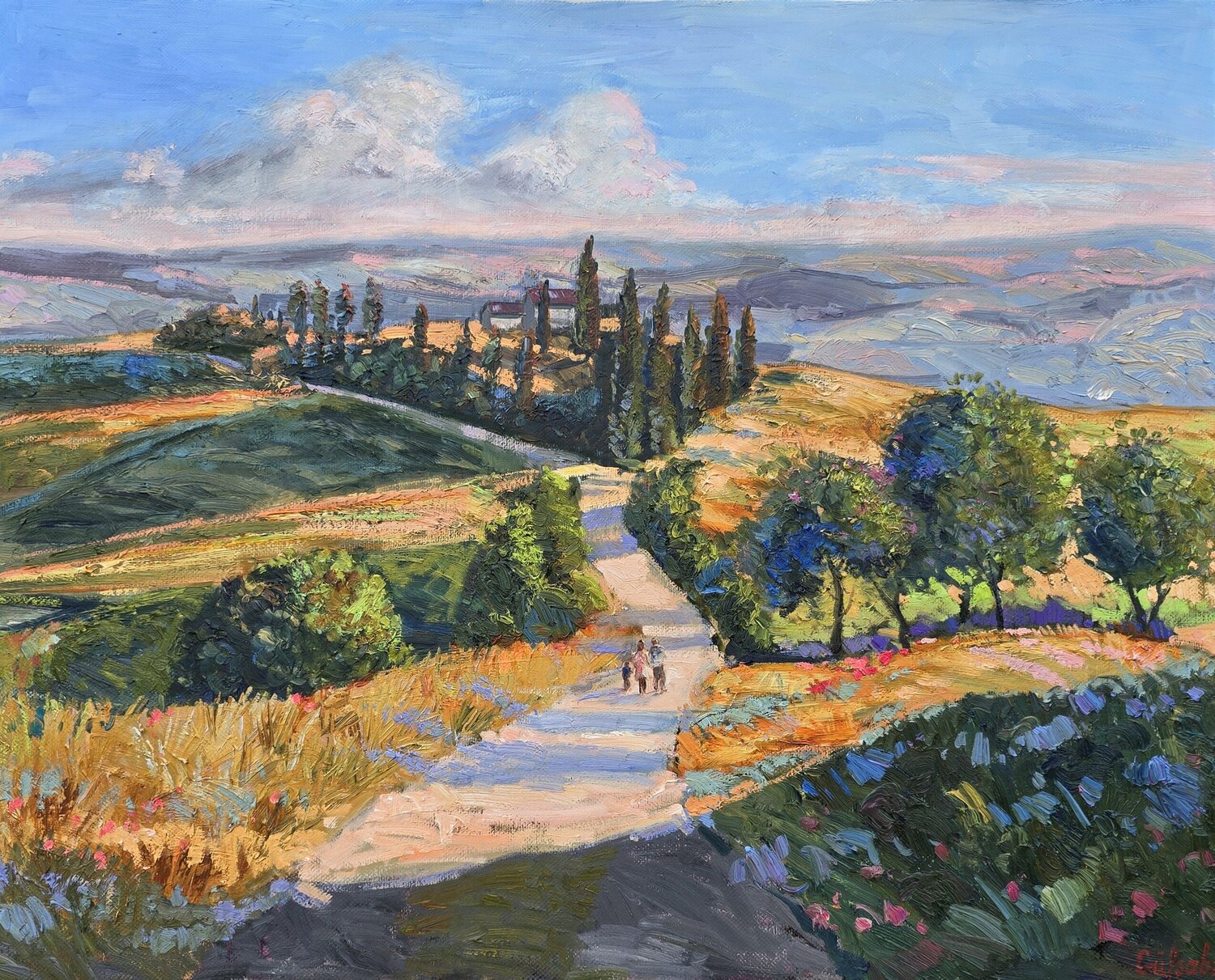 A Road Through Tuscany Gulshaba Abbasova Original painting for sale