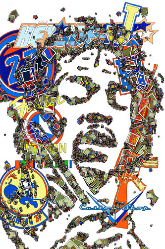 Jimi Hendrix - Fender Veteran #2 by Mister Marcus, Painting for Sale on Select