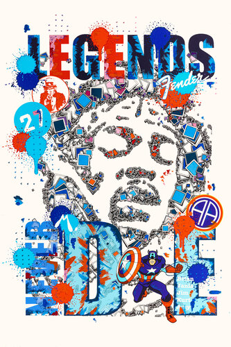 JImi Hendrix - Legends never die : Captain A by Mister Marcus, Painting for Sale on Select