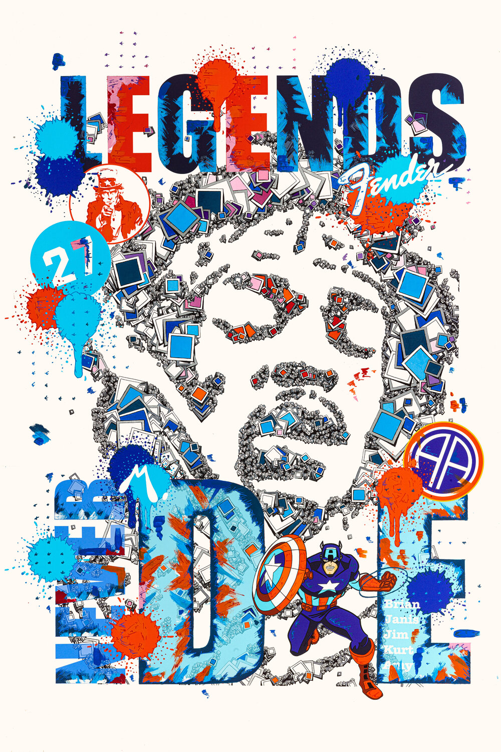 JImi Hendrix - Legends never die : Captain A Mister Marcus Original painting for sale