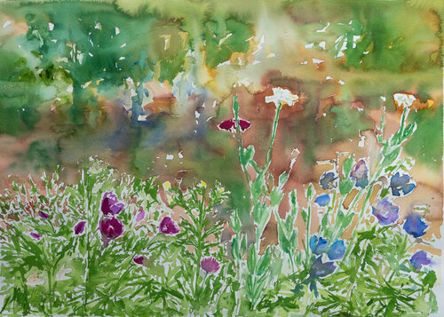 Blüten am Teich by Ute Meyer, Painting for Sale on Select