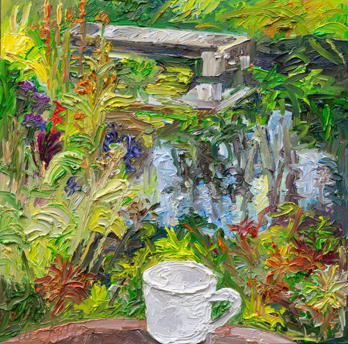 Finished my coffee by Ute Meyer, Painting for Sale on Select