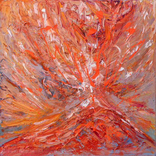 Flying red by Ute Meyer, Painting for Sale on Select