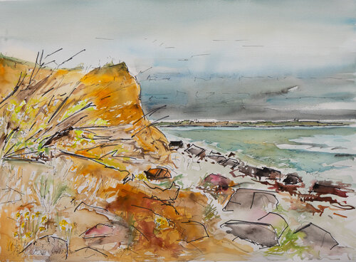 Regenschauer und Wind / Uredhoved / Ærø by Ute Meyer, Painting for Sale on Select