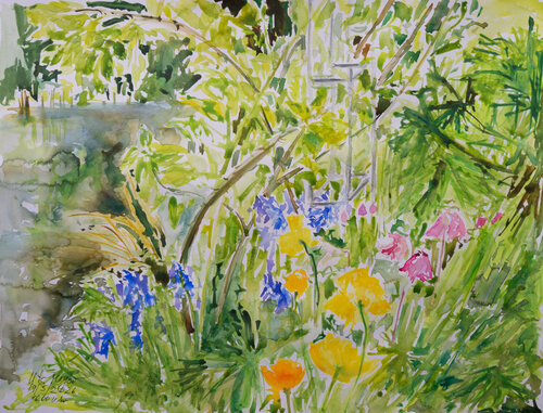 Vor der Rosenblüte I by Ute Meyer, Painting for Sale on Select