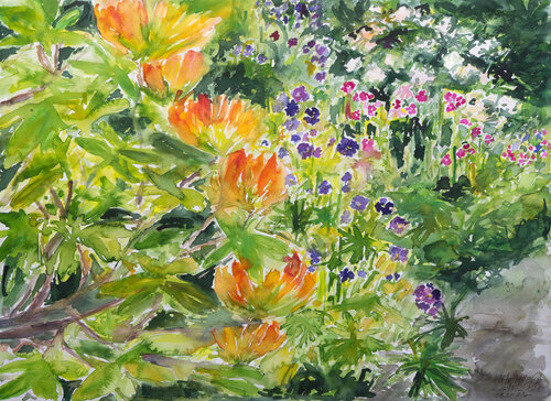 Sonne im Garten by Ute Meyer, Painting for Sale on Select