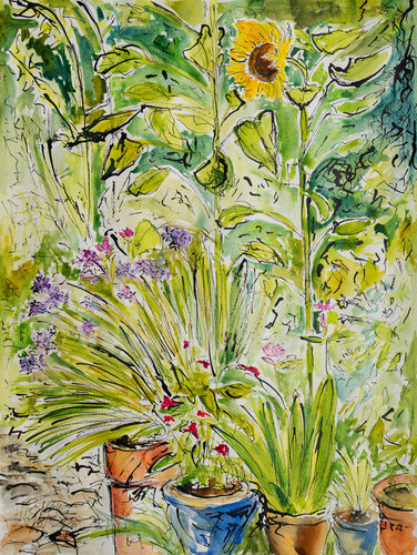 Eine Sonnenblume by Ute Meyer, Painting for Sale on Select
